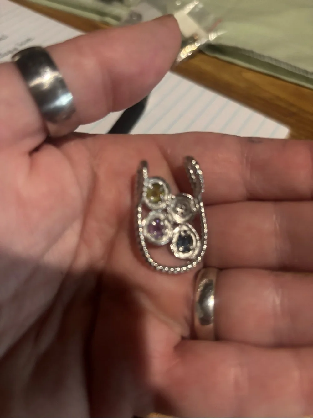 18kg over sterling silver pendant! 1.69cts multi color stones! Gorgeous piece!